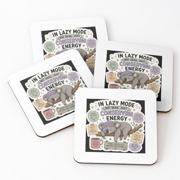 Item preview, Lazy Koala Meme Sticker | “In Lazy Mode – Conserving Energy” Cute Sleepy Koala Quote designed and sold by RohitPrints.