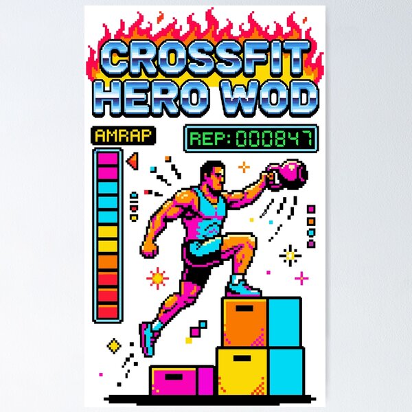 Item preview, CrossFit Hero WOD — Retro Game V8 designed and sold by 1RSN.