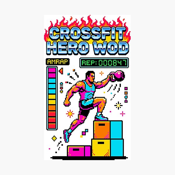 Item preview, CrossFit Hero WOD — Retro Game V8 designed and sold by 1RSN.