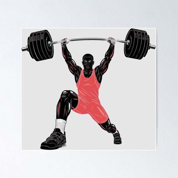 Item preview, Weightlifter Silhouette — Overhead Press Black designed and sold by 1RSN.