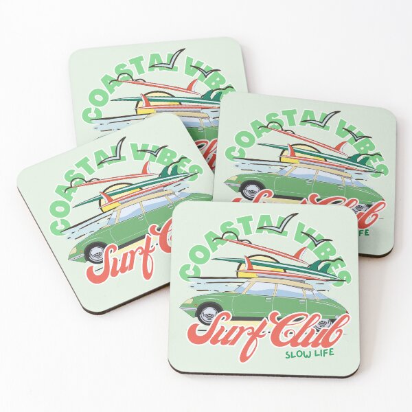 Item preview, Coastal Vibes Surf Club - Vintage Car Slow Life designed and sold by SilverSeaBKK.