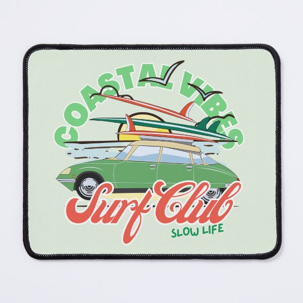 Item preview, Coastal Vibes Surf Club - Vintage Car Slow Life designed and sold by SilverSeaBKK.