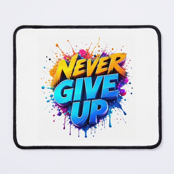 Item preview, Never Give Up Color Splash T-Shirt – Motivational Street Art Typography Design designed and sold by allin14fun.