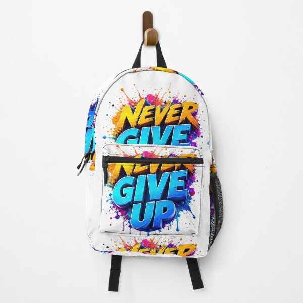 Item preview, Never Give Up Color Splash T-Shirt – Motivational Street Art Typography Design designed and sold by allin14fun.