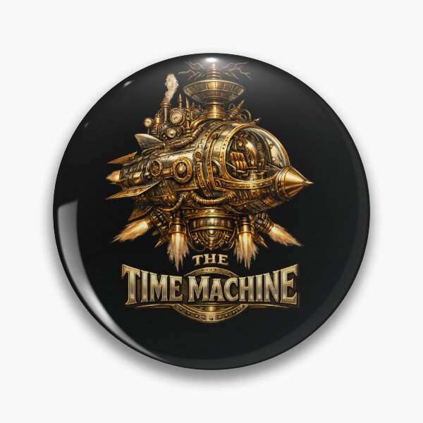 Item preview, The Time Machine Retro Rocket | Vintage Tartarian Steampunk Capsule Art designed and sold by Emoji Emblems.