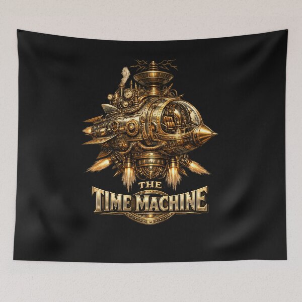 Item preview, The Time Machine Retro Rocket | Vintage Tartarian Steampunk Capsule Art designed and sold by Emoji Emblems.