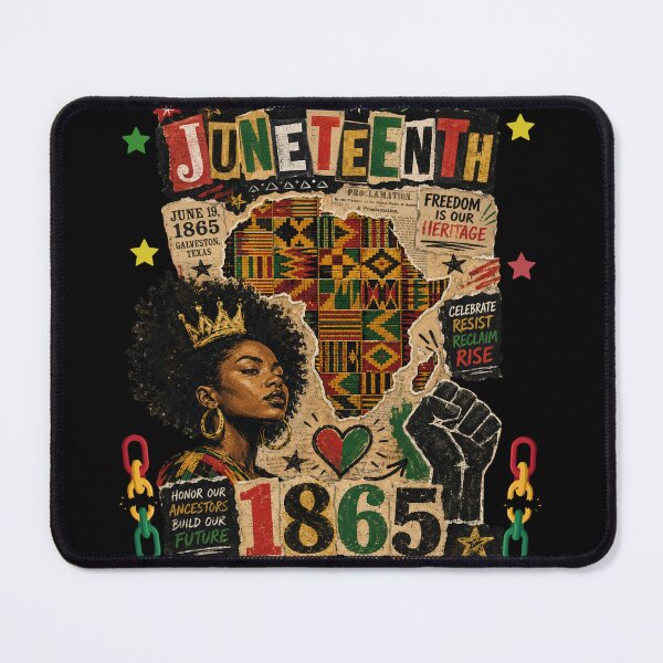 Item preview, Juneteenth 1865 Afro Black Queen | African map | Black power fist designed and sold by Youngkev-arts.