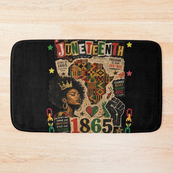 Item preview, Juneteenth 1865 Afro Black Queen | African map | Black power fist designed and sold by Youngkev-arts.