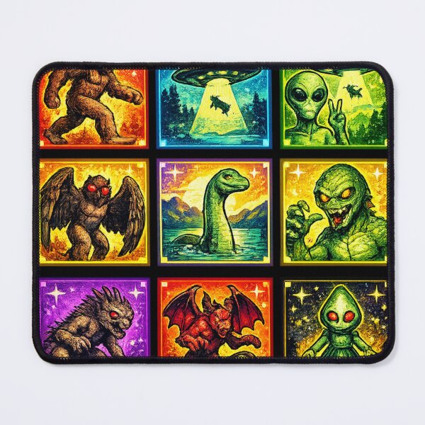 Item preview, Retro Cryptid Bigfoot UFO Aliens Pop Art Design designed and sold by redsharkuk.