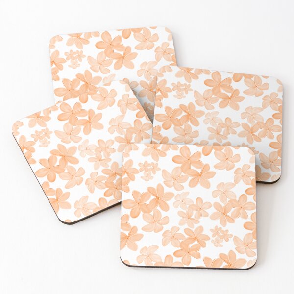 Item preview, Plumeria in Orange Tones on White designed and sold by PD-Coastal.