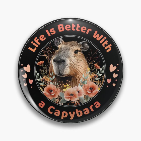 Item preview, Life Is Better with a Capybara - Floral Aesthetic designed and sold by TherezaDesign.