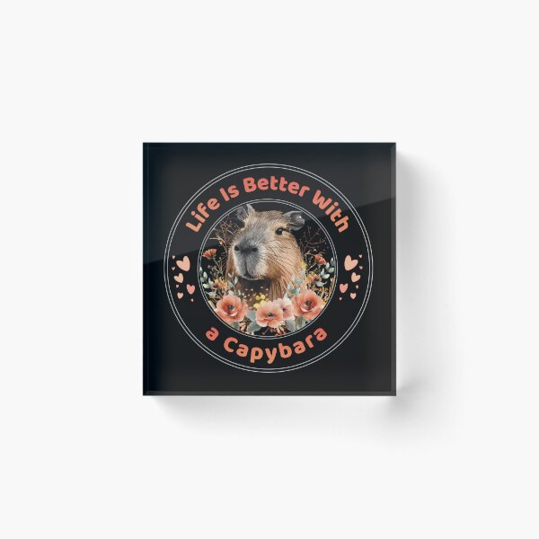 Item preview, Life Is Better with a Capybara - Floral Aesthetic designed and sold by TherezaDesign.