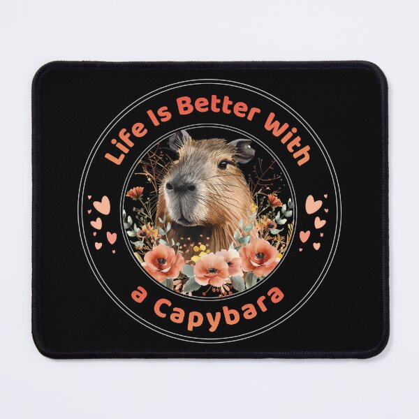 Item preview, Life Is Better with a Capybara - Floral Aesthetic designed and sold by TherezaDesign.