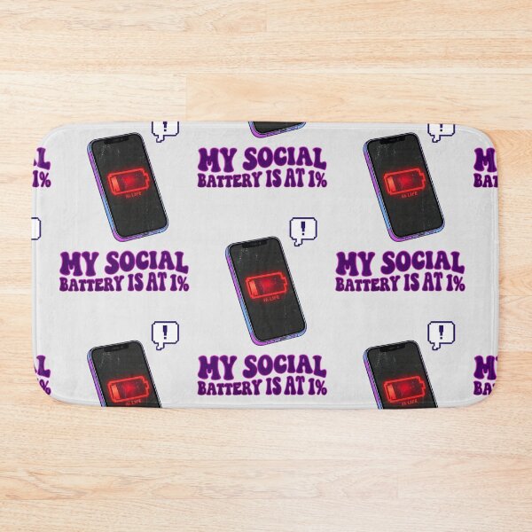 Item preview, My Social Battery Is At 1% Funny Introvert PNG Design  designed and sold by arifali786.