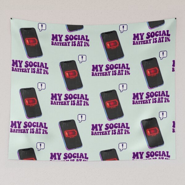 Item preview, My Social Battery Is At 1% Funny Introvert PNG Design  designed and sold by arifali786.