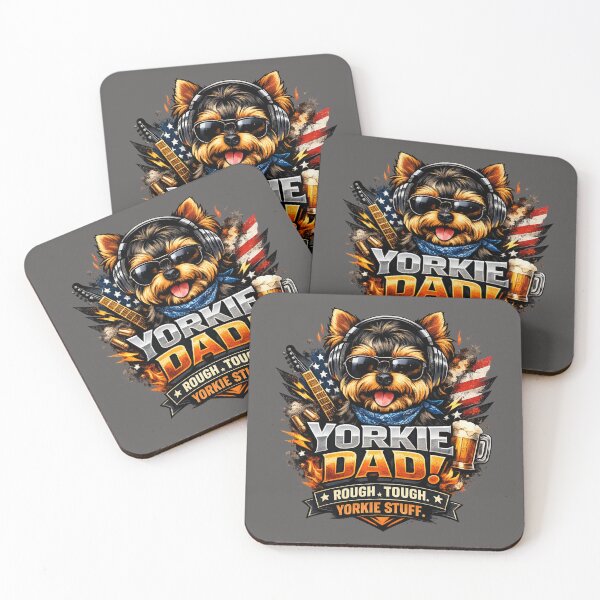 Item preview, Yorkie Dad Rock Style – Rough Tough Yorkie Stuff designed and sold by Yorkie Magic Studio .