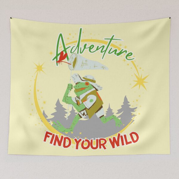 Item preview, Adventure Find Your Wild - Retro Explorer Frog designed and sold by SilverSeaBKK.