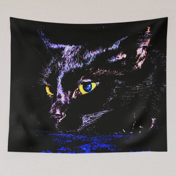 Item preview, Yellow eyed colorful cat designed and sold by LueNoir.