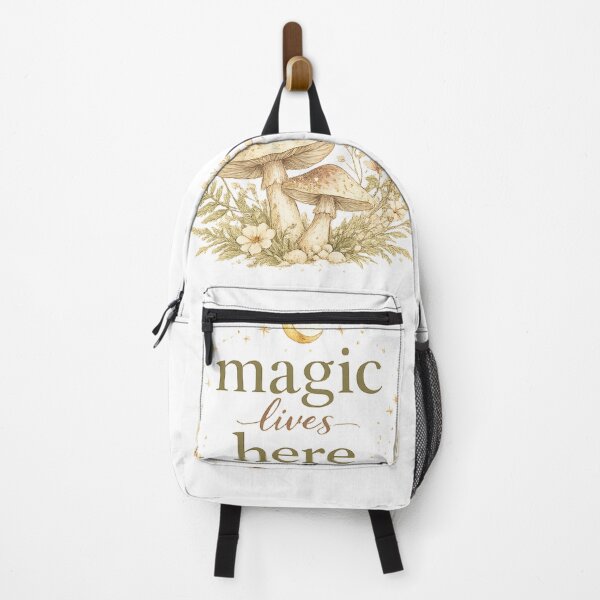 Item preview, Magic Lives Here Cottage Witch Gift for Her Women Mushroom Botanical Shirt designed and sold by DreamelleStudio.
