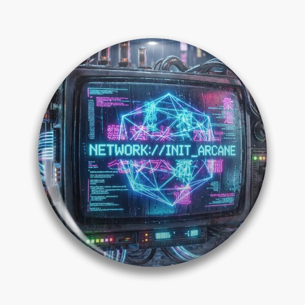 Item preview, Cyberpunk Floating CRT TV - Network://Init_Arcane - Neo-Tokyo Neon Alley designed and sold by RetroCose.