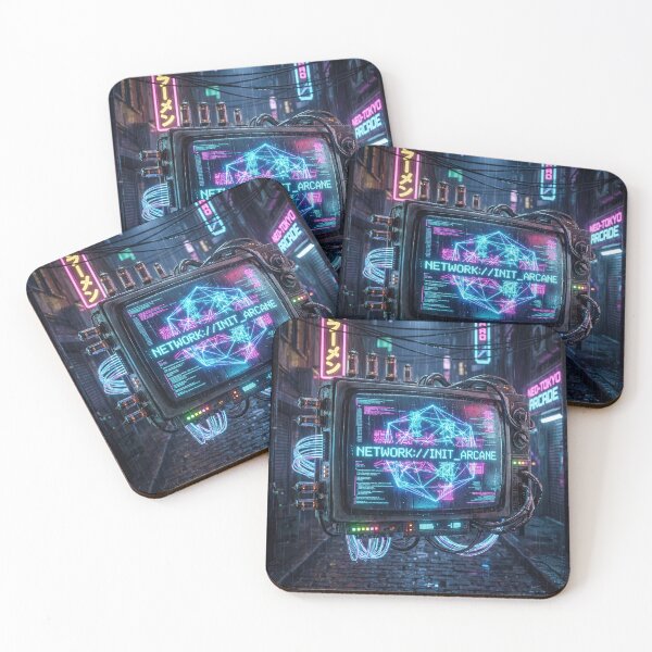 Item preview, Cyberpunk Floating CRT TV - Network://Init_Arcane - Neo-Tokyo Neon Alley designed and sold by RetroCose.