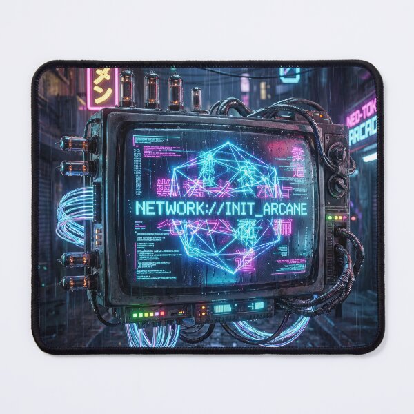 Item preview, Cyberpunk Floating CRT TV - Network://Init_Arcane - Neo-Tokyo Neon Alley designed and sold by RetroCose.