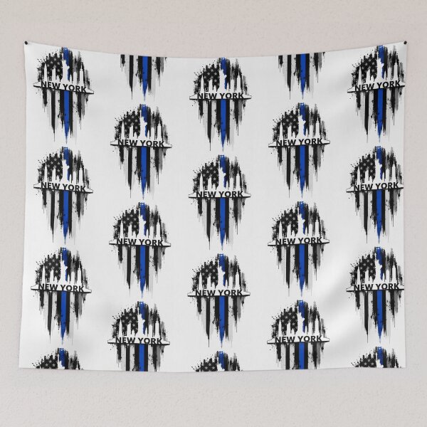 Item preview, New York City Thin Blue Line Skyline Grunge Flag Streetwear Design | Urban America Style designed and sold by allin14fun.