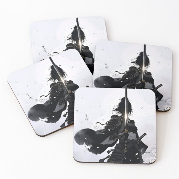 Item preview, Shadow Samurai Under Sakura Blossoms | Minimalist Japanese Warrior Art designed and sold by Dyan4.