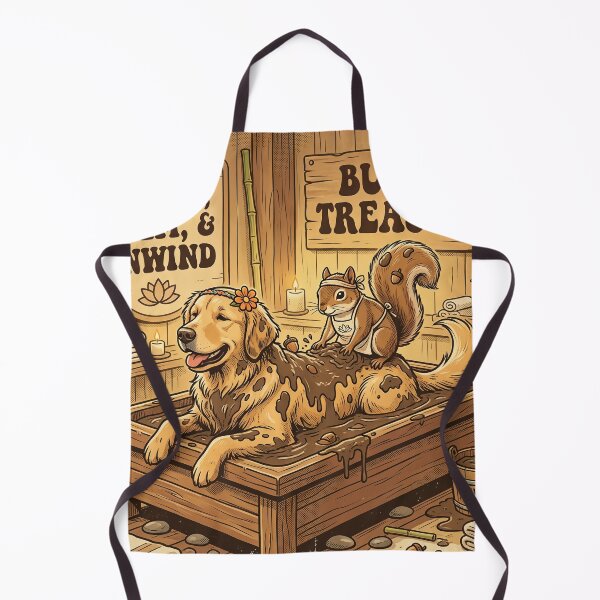 Item preview, Retro 70s Dog and Squirrel Funny Spa Day designed and sold by SoftAuraStudi0.