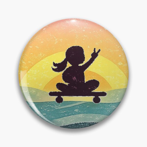 Item preview, Sunset Skate — Skater Girl Sunset Waves Summer Retro designed and sold by MajesticDES.