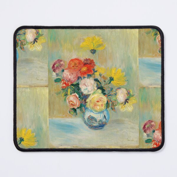 Item preview, Vase De Roses Et Dahlias by Pierre-Auguste Renoir: Impressionist Floral Poster designed and sold by artofuniverse.