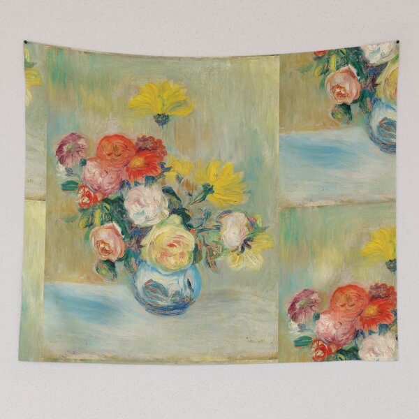 Item preview, Vase De Roses Et Dahlias by Pierre-Auguste Renoir: Impressionist Floral Poster designed and sold by artofuniverse.