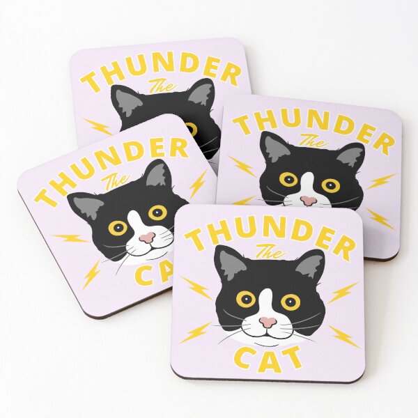 Item preview, Thunder The Cat - Retro Tuxedo Cat Lightning Bolt designed and sold by SilverSeaBKK.
