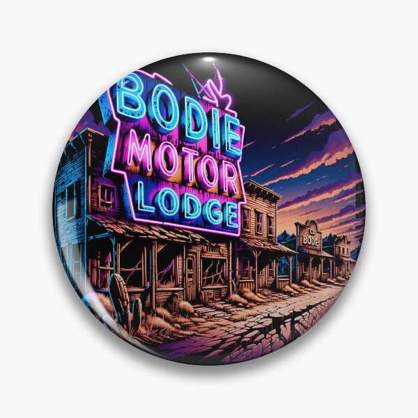 Item preview, Bodie California Neon Ghost Town Motel Lodge Retro Horror Design designed and sold by ArcticFoxStudio.