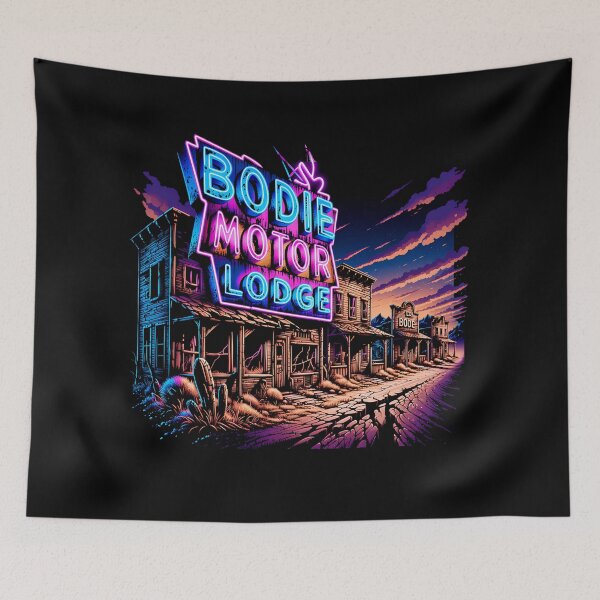 Item preview, Bodie California Neon Ghost Town Motel Lodge Retro Horror Design designed and sold by ArcticFoxStudio.