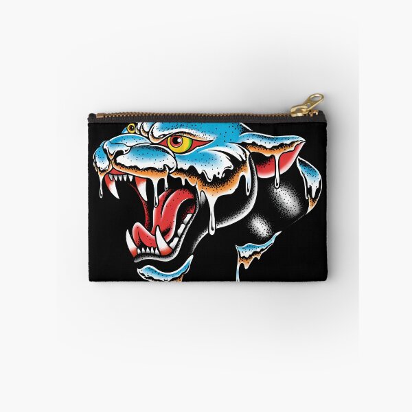 Item preview, Dripping Blue Panther Head - Traditional Tattoo Flash Art designed and sold by Andruzito.