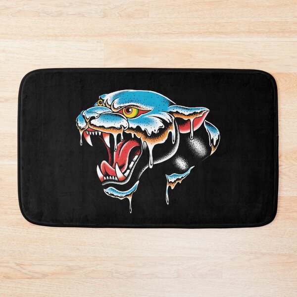 Item preview, Dripping Blue Panther Head - Traditional Tattoo Flash Art designed and sold by Andruzito.