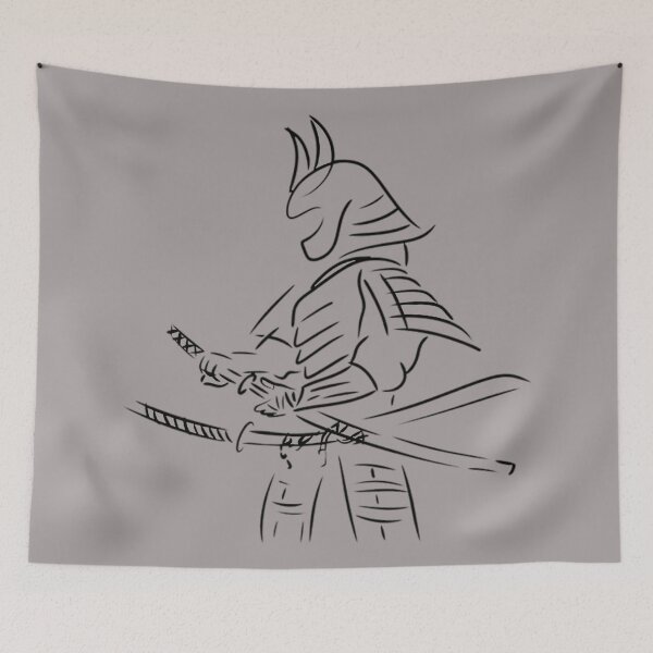Item preview, Minimalist Samurai Line Art Warrior Drawing designed and sold by Z3al-Store.