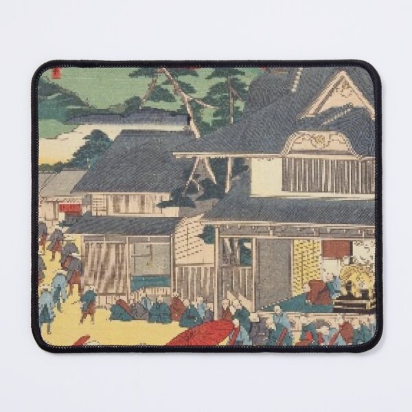 Item preview, Odawara Street Market – Vintage Ukiyo-e Japanese Town Scene designed and sold by vekotpu.
