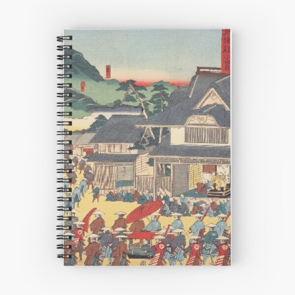 Item preview, Odawara Street Market – Vintage Ukiyo-e Japanese Town Scene designed and sold by vekotpu.