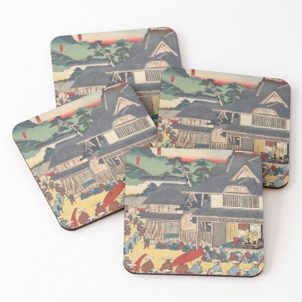 Item preview, Odawara Street Market – Vintage Ukiyo-e Japanese Town Scene designed and sold by vekotpu.