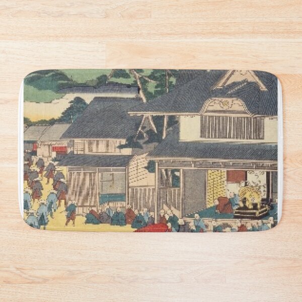 Item preview, Odawara Street Market – Vintage Ukiyo-e Japanese Town Scene designed and sold by vekotpu.