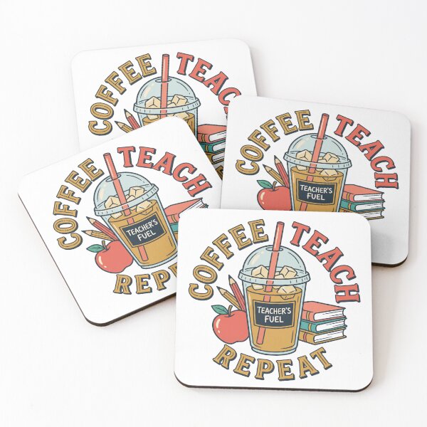 Item preview, Coffee Teach Repeat Teacher Shirt | Funny Teacher Coffee Lover Design | Teacher’s Fuel Graphic designed and sold by JadmeStudio.