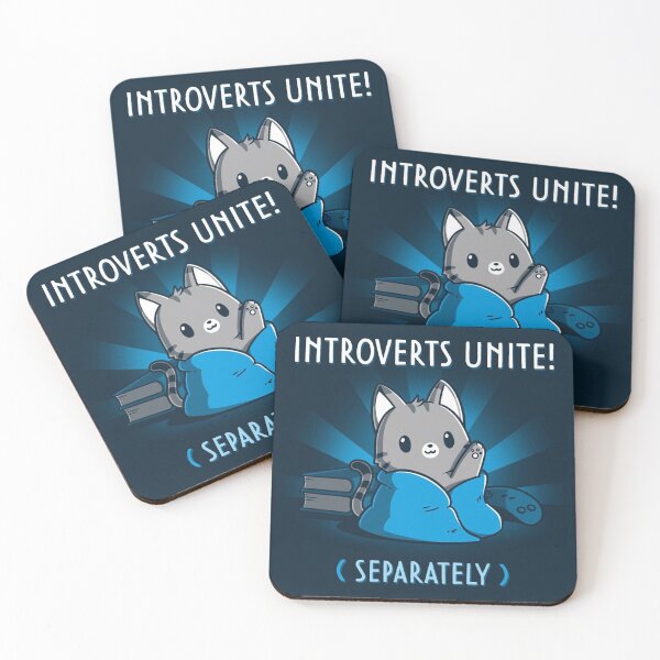 Item preview, Introverts Unite Separately Cute Cat Blanket Meme designed and sold by JossDesign15.