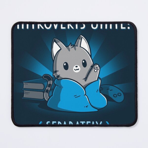 Item preview, Introverts Unite Separately Cute Cat Blanket Meme designed and sold by JossDesign15.