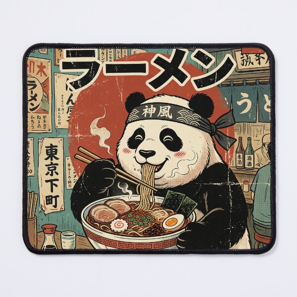Item preview, Panda Noodle Emperor – Vintage Japanese Ramen Poster | Cute Retro Panda Wall Art designed and sold by Cary-s.