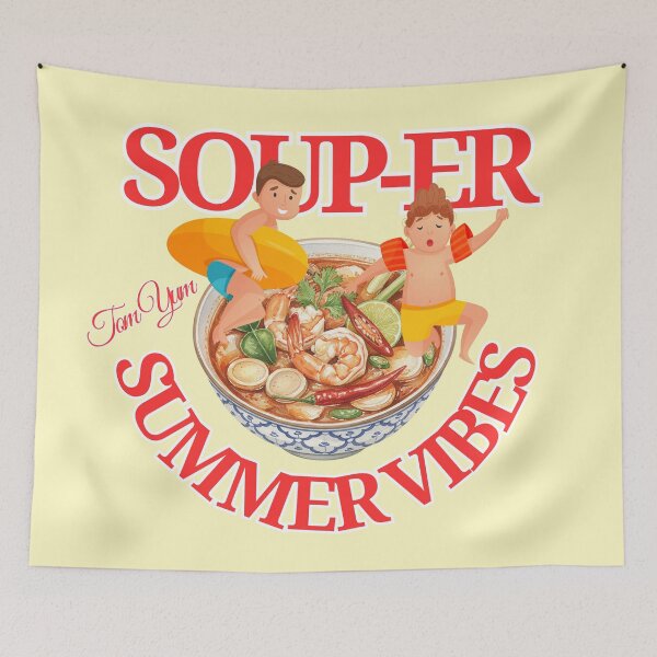 Item preview, Soup-er Summer Vibes - Funny Tom Yum Goong Pool Party designed and sold by SilverSeaBKK.