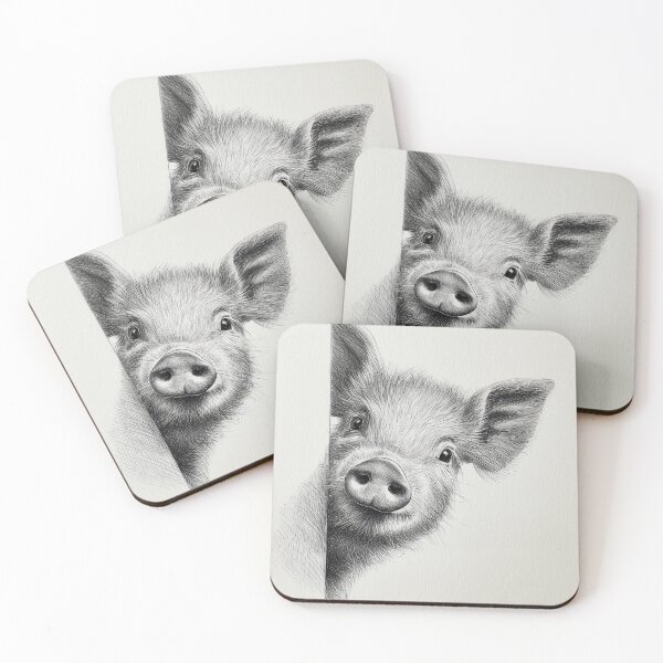 Item preview, Curious Pig Peeking Poster designed and sold by lautir.