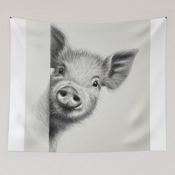 Artikelvorschau, Poster „Neugieriges Schwein lugt hervor“ entworfen und verkauft von lautir.