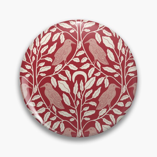 Item preview, Crimson Crows — Dark Botanical Damask Folk Art designed and sold by Ema Tudose.